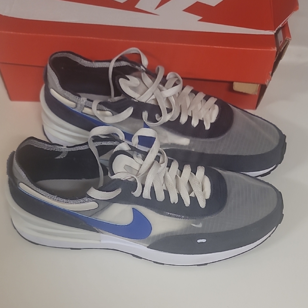 Nike WAFFLE ONE Men's Blue and Gray Sneakers